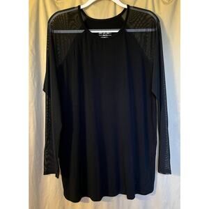 Torrid 2 Super Soft Knit Top Black Pullover Sheer Shoulder & Long Sleeves